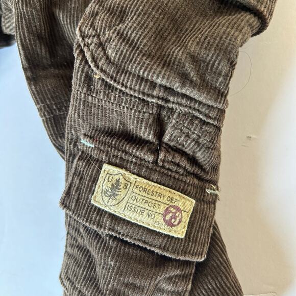 Healthtex Vtg Baby Boys Size 12 Months Brown Corduroy 100% Cotton Cargo Pants - Picture 2 of 5